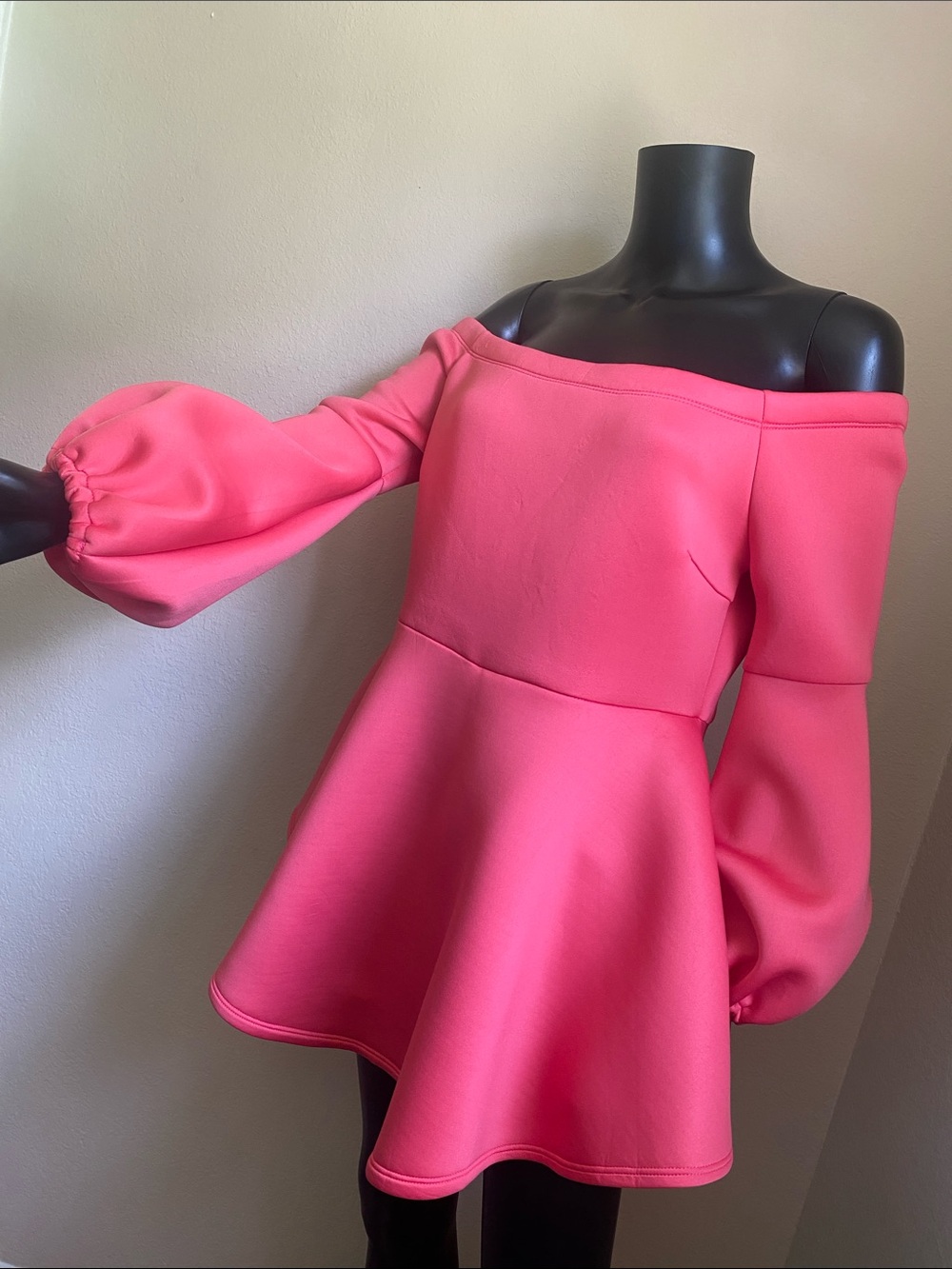 Fashion Nova Princess Barbiecore Pink Peplum Balloon-Sleeve Romper Dress ✨ NWTs - Picture 5 of 15